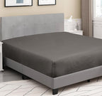 ROYALE LINENS 300 Thread Count 100% Long Staple Combed Cotton Fitted Sheet Full - Super Soft Deep Pocket Bottom Sheet - Fitted Sheets Only - Elastic Sheets (Full, Grey)