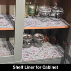 Leaf Floral Shelf Liners Non Adhesive and Strong Non-Slip Shelf and Drawer Liners for Kitchen Cabinet Wire Fridge, Waterproof Shelf Drawer Liner,Easy to Clean,12IN x 10FT