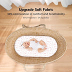 Baby Bassinet Sheets Girl Boy, Fitted Bassinet Sheet Set 3 Pack Bassinet Mattress Sheets Universal Fit for Rectangle, Round, Oval, Hourglass Mattress, Soft Breathable Pink White Moon