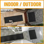 Ottomanson Commercial Scrape Rib Entry Mat – Heavy Duty Ribbed Floor Mat for High Traffic – Non Slip Rubber Back, Waterproof – Indoor Outdoor Use for Offices, Schools, Lobbies, 2' x 34', Black