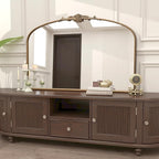 Besdomus Vintage Arched Gold Mirror: 48"x33" French Oversize Gold Antique Vanity Decorative Mirror - Baroque Traditional Ornate for Entryway/Fireplace/Bathroom - Home Decor for Fashion-Conscious