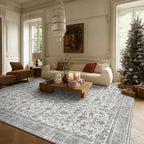 8x10 Washable Area Rugs Ultral Soft Non-Slip Stain Resistant Vintage Boho Large Carpet for High-Traffic Living Room & Dining Room