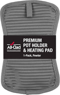 All-Clad Premium Pot Holder & Hot Pad: Heat Resistant to 500 Degrees - 100% Cotton, 10""x6.25"" Hot Pad for Kitchen and Barbeque, (1-Pack), Pewter