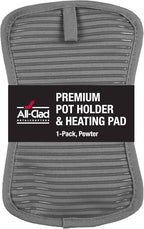 All-Clad Premium Pot Holder & Hot Pad: Heat Resistant to 500 Degrees - 100% Cotton, 10""x6.25"" Hot Pad for Kitchen and Barbeque, (1-Pack), Pewter