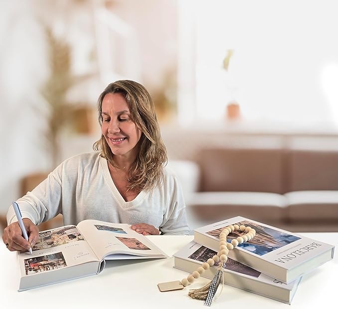 Decorative Coffee Table Book Set – 3 Neutral Hardcover Books with Blank Pages for Home Styling – Travel-Inspired Display Featuring Barcelona, Milan & Los Angeles