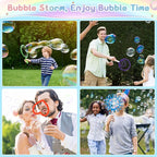 Large Bubble Wands Set with Tray for Kids Toddlers, 12 PCS Plastic Big Giant Bubble Wand Kit Toys Bulk for Summer Outdoor Playtime Activity Party Favors Gifts Birthday Games