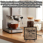 Coffee Bar Sign, Love is Brewing Farmhouse Tabletop Decor, Coffee and Tea Lover Gifts, 5x5 Wood Plaque with Iron Stand for Home Kitchen Cafe, Coffee Bar Decor – L02