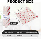 RAY STAR 18X96 Inch Shelf Liner for Kitchen Cabinets, Non-Adhesive Cabinet Liner Washable, PVC Drawer Liner for Dresser Non-Slip Bathroom (Red Floral)(4 Roll)