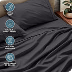 Bare Home Twin XL Sheet Set - College Dorm Size - Luxury 1800 Ultra-Soft Microfiber Twin Extra Long Bed Sheets - Deep Pockets - Easy Fit - Extra Soft - 3 Piece Set (Twin XL, Forged Iron Grey)