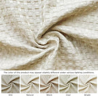MIYE Pleated Waffle Weave Bed Skirt, Tailored Dust Ruffle 12 Inch Drop Easy Fit, Machine Washable,No Split Corners (Light Beige, Twin - 12" Drop)