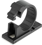 StarTech.com 100 Adhesive Cable Management Clips Black - Network/Ethernet/Office Desk/Computer Cord Organizer - Sticky Cable/Wire Holders - Nylon Self Adhesive Clamp UL/94V-2 Fire Rated, TAA