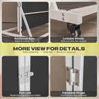 Hasipu Large Full Length Rolling Mirror - 71"×71" Tri-Fold Full Body and Tempered Glass Movable Home Gym Mirror on Wheels with Stand for Gym, Dance Studio, Fitness Room, and Home