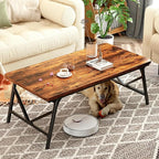 Folding Coffee Table, No Assembly Low Coffee Table, Floor Table Desk for Sitting on The Floor, Portable Floor Table for Living Room, Home, Caravan and use, 39.4L‘ x 19.7W’ x 15.8H’