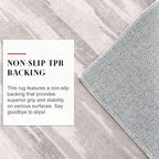 Modern Abstract Entryway Rug Indoor 2x3 Neutral Washable Non-Slip Soft Small Area Rug Light Beige and Grey Kitchen Mat Thin Print Faux Wool Floor Carpet for Entrance Bedroom