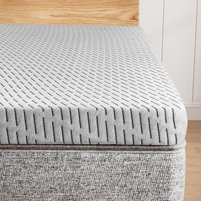 Firm Mattress Topper Queen Size 3 Inch, Cooling Gel & Bamboo Charcoal Memory Foam Mattress Topper for Back Pain Relief, Bamboo Dual-Layer Foam Bed Pad with Removable Cover