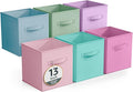 Sorbus Fabric Storage Cubes - 6 Foldable Storage Bins for Organizing Pantry, Cubbies, Toy Box - Clothes Storage & Closet Organizer - 13 Inch Collapsible Cube Baskets for Shelves with Handle