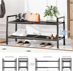 2 Tier Shoe Rack, Expandable Shoe Rack for Closet, Adjustable Shoe Organizer for Entryway, Shoe Storage Organizer for Door Entrance, Garage, Bedroom