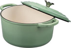 VORRINGARD Enameled Cast Iron Dutch Oven Pot with Lid, for Sourdough Bread Baking, Round Dutch Ovens, 4.5 Quart, Sage Green