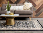 Unique Loom Sialk Hill Collection Area Rug - Washington (2' 2" x 3' 1" Rectangle Black/Gray)