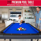 GoSports 6, 7, or 8 ft Billiards Tables - No Assembly, Choose Your Color - Portable Pool Table Includes Full Set of Balls, 2 Cue Sticks, Chalk and Felt Brush