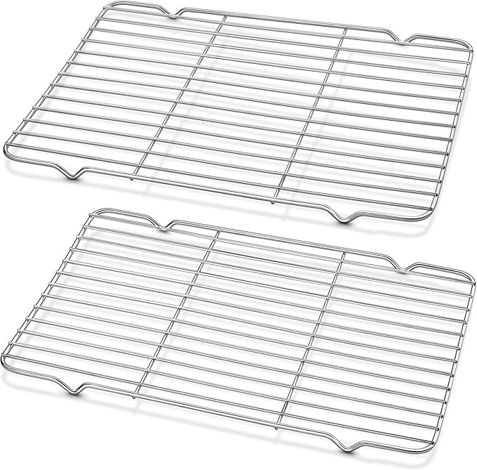 Decymis Cooling Rack and Baking Rack with Stainless Steel, 2 - Pack 10 x 15 Inches Heavy Duty Cooling Racks for Cooking and Baking, Sturdy Cookie Cooling Rack, Easy to Clean Oven & Dishwasher Safe