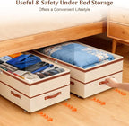 Dolicer 2 Pack Under Bed Storage with Wheels, 6in-10in Height Adjustable Underbed Storage Containers, 92L XXXL Under Bed Drawers Rolling Bin with Clear Lids for Dorm Shoes Clothes Organizers(Beige)