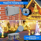 Hrensaw Medium Outdoor Electrical Box(10.6x5.5x4.5inch),IP54 Waterproof Extension Cord Cover w/6 Cable Entry,Weatherproof Connection Box Protect Power Strip,Timer,Plug,Holiday Lights,Grey