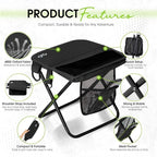 Camping Stool Upgraded Foldable Stool, Aluminum Alloy Bracket, 6 Ways to Carry Portable outdoorfolding Chair with Pocket for Queuing, Fishing,Hiking Tours, BBQ, Parties, Outdoor Camping Accessories