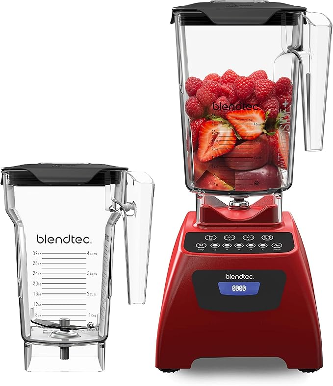 Blendtec Classic 575 Blender (Red), 90oz* WildSide+ & 75oz* FourSide Jars