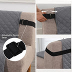 H.VERSAILTEX Reversible Futon Cover Water Repellent Armless Sofa Slipcover Washable Furniture Protector with Adjustable Elastic Strap Anti-Slip Futon Bed Cover for Dogs 70" Width Seat(Grey/Beige)