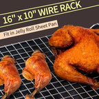 Cooling Rack for Baking, 16x10 Inches Baking Rack, Thick Wire Cookie Rack for Cooking, Roasting, Grilling, Drying, Oven Safe, Fits Half Sheet Pan