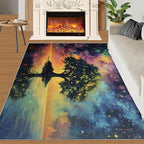 2x3 Tree of Life Rugs for Entryway - Galaxy Tree Small Area Rugs, Dreamlike Starry Sky Laundry Room Carpet Non Slip Accent Throw Rug for Bathroom Kitchen Sink Front Door