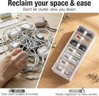 2 PCS Cable Organizer Box with 11 Standalone Cable Management Box, Charger Cord Organizer for Home/Office Desk Accessories Storage Stationery Supplies & Accessories（Clear）