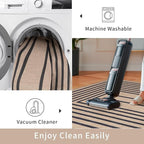 Tangsoo Easy Jute Rug 2x6 Washable Runner Rug for Hallways,Non-Slip Black Geometric Thin Outdoor Rug,Modern Farmhouse Carpet for Porch Laundry Bedroom Living Room Entryway