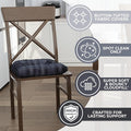 Klear Vu Gripper Overstuffed Universal Non-Slip Dining Chair Cushions for Kitchen Decor or Office Use, U-Shaped Skid-Proof Seat Pad, 17x17 Inches, 2 Count (Pack of 1), Honeycomb Denim Blue