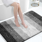 OLANLY Bathroom Rugs Mat 44x32, Extra Soft Absorbent Microfiber Bath Rugs, Rubber Backing, Quick Dry, Machine Washable Bath Mats for Bathroom Floor, Tub and Shower, Home Decor Accessories, Black