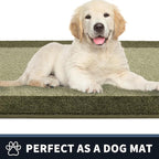 PURRUGS Dirt Trapping Door Mat 24" x 60", Non-Slip/Skid Machine Washable Entryway Rug, Shoes Scraper, Throw Rug, Super Absorbent Area Rug for Muddy Wet Shoes and Paws, Budding Green & Sage Green