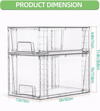 Clear Stackable Acrylic Storage Drawers(4 Pack), Plastic Organizer Bins with Handles, Easy Assembly for Bathroom Kitchen Pantry Cabinet Under Sink Snack Home Storage Solutions