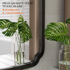 WallBeyond 20" x 30" Rounded Corner Arch Wall Mirror with Wood Frame for Entryway, Living Room or Bedroom Home Decor - Light Woodgrain [20" x 30" Black]