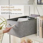 Large Storage Baskets- 15.7x11.8x8.26 inch Storage Bins for Shelves and Closet Organizing, Foldable Fabric Bin for Home Organization Clothes and Laundry (6-Pack, Gray)