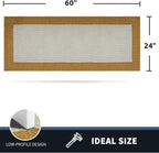 PURRUGS Dirt Trapping Door Mat 24" x 60", Non-Slip/Skid Machine Washable Entryway Rug, Shoes Scraper, Throw Rug, Super Absorbent Area Rug for Muddy Wet Shoes and Paws, Light Cream & Gold