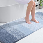 OLANLY Bathroom Runner Rugs 70x24, Extra Soft Absorbent Microfiber Bath Rugs, Rubber Backing, Quick Dry, Machine Washable Bath Mats for Bathroom Floor, Tub and Shower, Home Decor Accessories, Blue