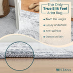 Istana 5x7 Area Rug - Grey/Gold Rugs for Living Room 5x7 - Foldable Rugs for Bedroom - Stain Resistant Washable Rug - Eco-Friendly Boho Area Rugs - Easy to Clean Living Room Rug