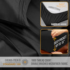 Twin Sheets Set - Luxury Hotel Bed Sheets - Soft Cooling Sheets with Elastic Corner Straps - Deep Pockets Microfiber Bedsheets - Bedding Sheet & Pillowcases Sets 3 PC (Twin Size, Black)