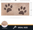 PURRUGS Dirt Trapping Door Mat 32" x 70", Non-Skid/Slip Machine Washable Microfiber Entryway Rug, Dog Doormat, Super Absorbent Welcome Mat for Muddy Wet Shoes and Paws, Beige