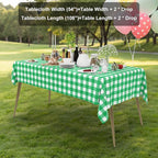 Smiry 3 Pack Green Gingham Disposable Tablecloths - 54" x 108" Heavy Duty Plastic Table Cloth, Waterproof Buffalo Plaid Table Covers for St. Patrick's Day, Banquets, Parties