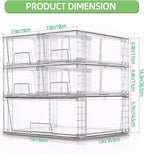 Stackable Storage Drawers(5 Pack),High-strength Clear Plastic Multi-purpose Organizer Bins with Handles, Easily Assemble Acrylic Drawers for Bathroom Closet Cabinet Pantry Under Sink