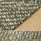 Collive Long Hallway Runner Rug 2.6' x 10', Washable Runner Indoor Entryway Runner Rug, Braided Woven Kitchen Runner Rugs Natural/Green Reversible Bedroom Carpet for Laundry Room Doorway