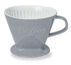 Creano XXL Porcelain Coffee Dripper Blue - Ceramic Cone Brewer - Pour Over Coffee Maker - Filter Size 4 - huge and heavy quality 800gr/28oz - 6 Colours availeble