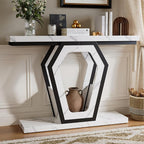 FUSUNBAO 47.3" Console Table, Openwork Bracket Sofa Table, Wood Narrow Entryway